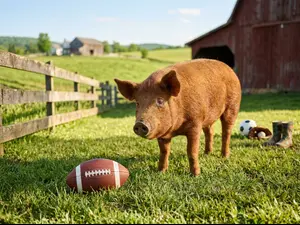 Why did the pig get kicked out of the football team?