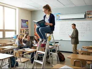 Why did the student bring a ladder to class?