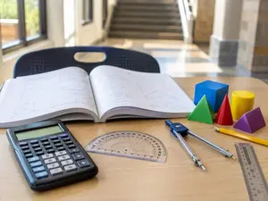 Why did the student do math homework on the stairs?