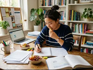Why did the student snack on homework?