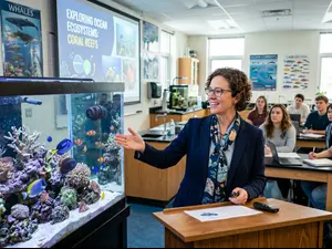 Why did the teacher host a marine seminar?