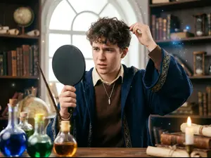 Why did the young wizard lose his hair?