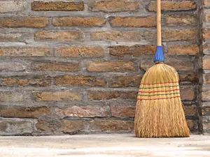 Why was the broom late for school?