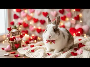 Why was the bunny smiling on Valentine's Day?